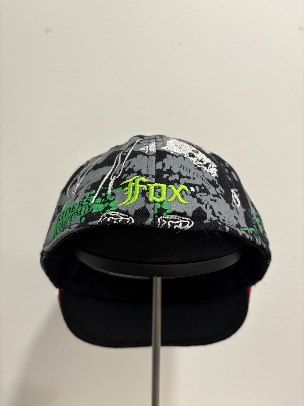 Y2K Fox Racing Fitted Hat Cap all over print 7 1/8 - Picture 3 of 6